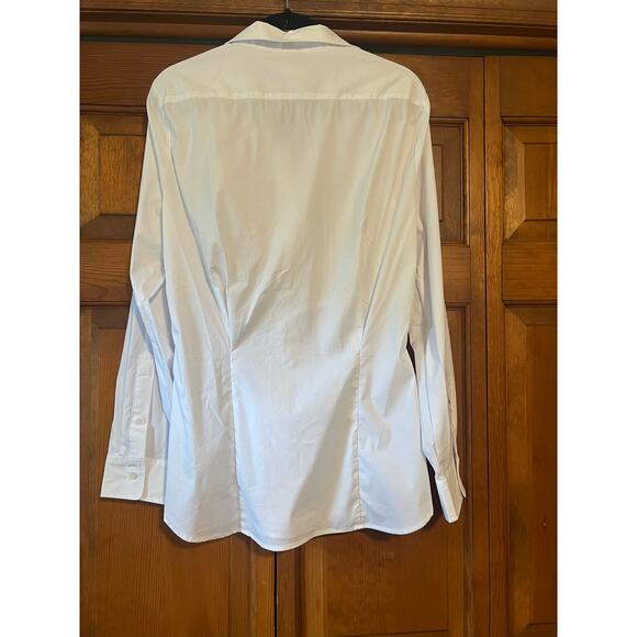 Carbon38 Women's Twisted Button-Up Tunic Shirt Long Sleeve Blouse White Size XL - Picture 7 of 16